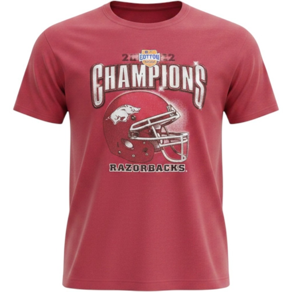 Arkansas Razorbacks 2012 Cotton Bowl Champions Shirt‎ Mens XL Red Gildan Cotton